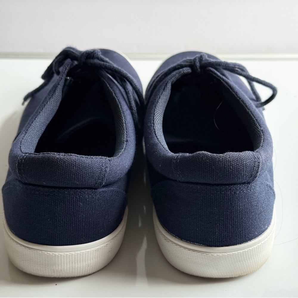 St. John's Bay Northport Boat Shoes Size Men 10M Navy Blue Canvas Sneakers - Picture 4 of 9